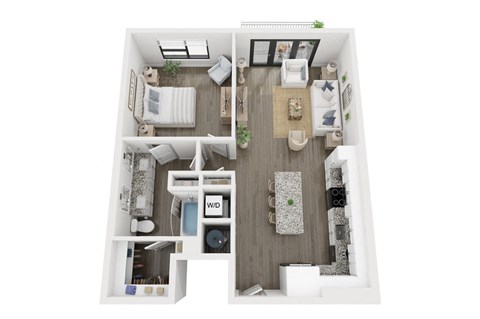Ironcrest A4C 1 bed 1 bath floor plan at Ironcrest, North Richland Hills, TX